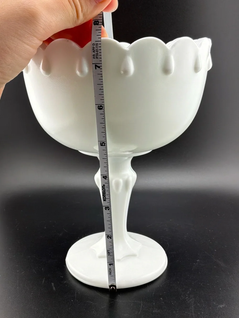 pair of vintage Indiana Glass white milk glass pedestal compote bowls